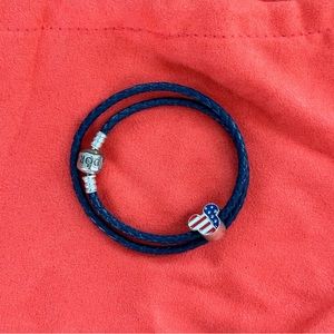 Pandora Leather Bracelet with Mickey Mouse Disney Charm